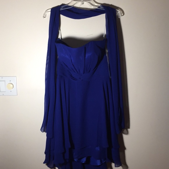 NWT Cindy Collection Royal Blue Dress M - Picture 7 of 8